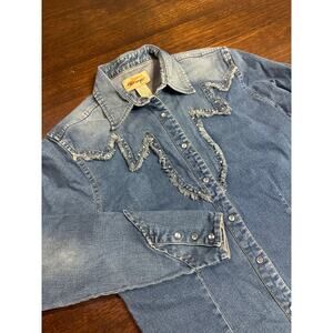 Wrangler Blue Denim Button Down Shirt